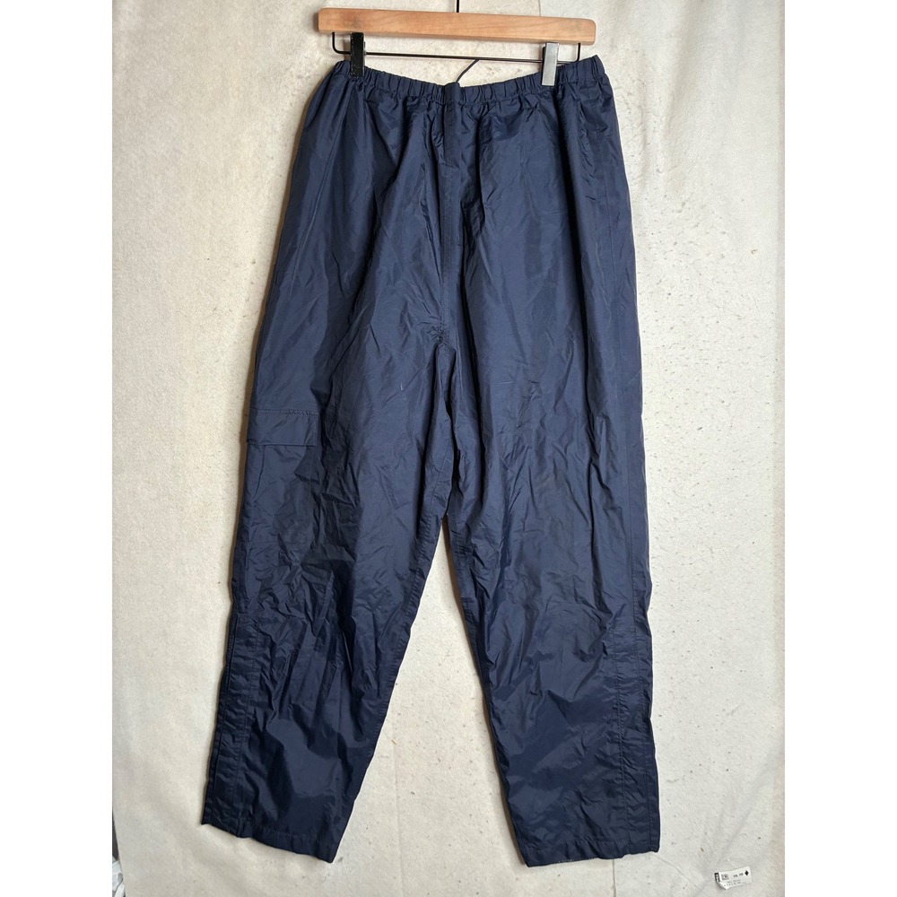 Coleman Mens Navy Blue Nylon Mesh Lined Rain Pants Cargo Pocket Outdoor Hiking